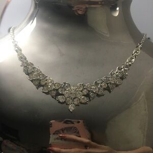 Bridal statement Necklace Rhinestone Gems